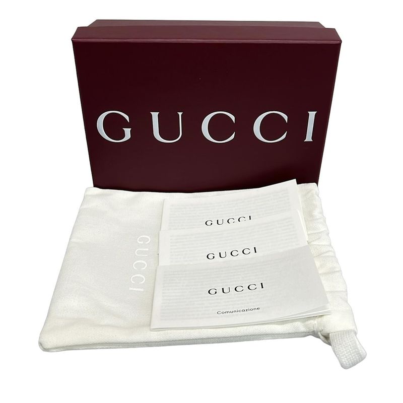 Gucci Bifold Wallet With GG Emblem Medium Wallet 815874 Beige GG Pattern Leather