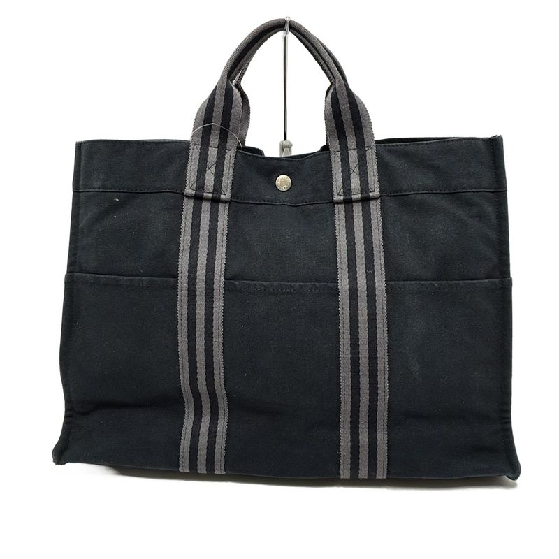 Hermes Fourre Tout Tote MM Black And Gray
