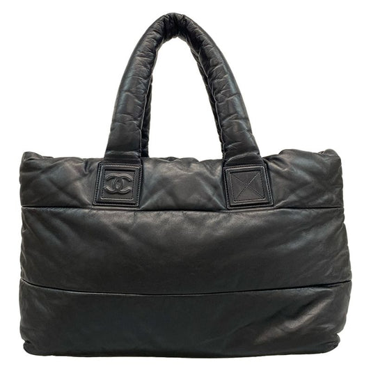 Chanel Coco Cocoon Tote Black Coco Mark Leather