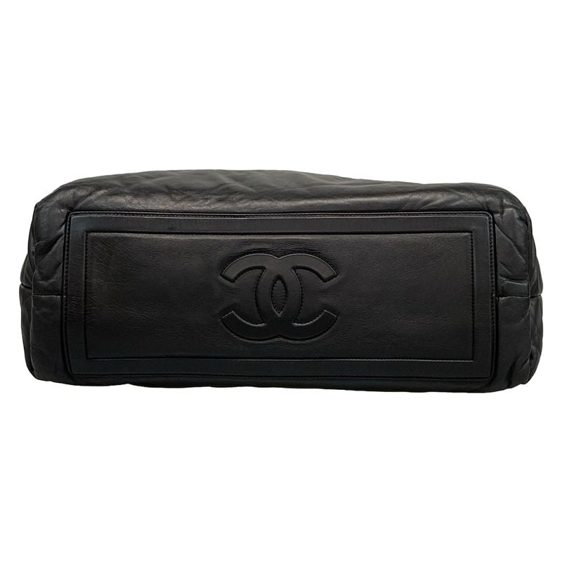 Chanel Coco Cocoon Tote Black Coco Mark Leather