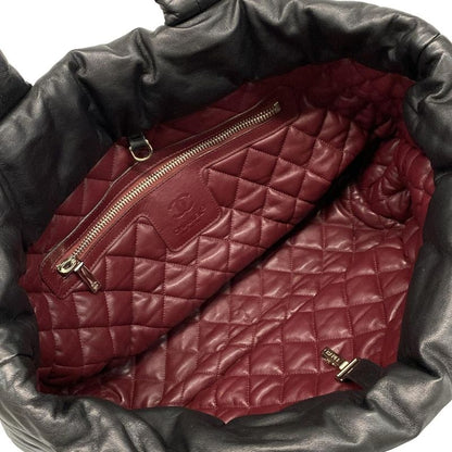 Chanel Coco Cocoon Tote Black Coco Mark Leather