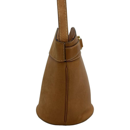 Celine Shoulder Bag Bucket Cles Sea Brown Leather