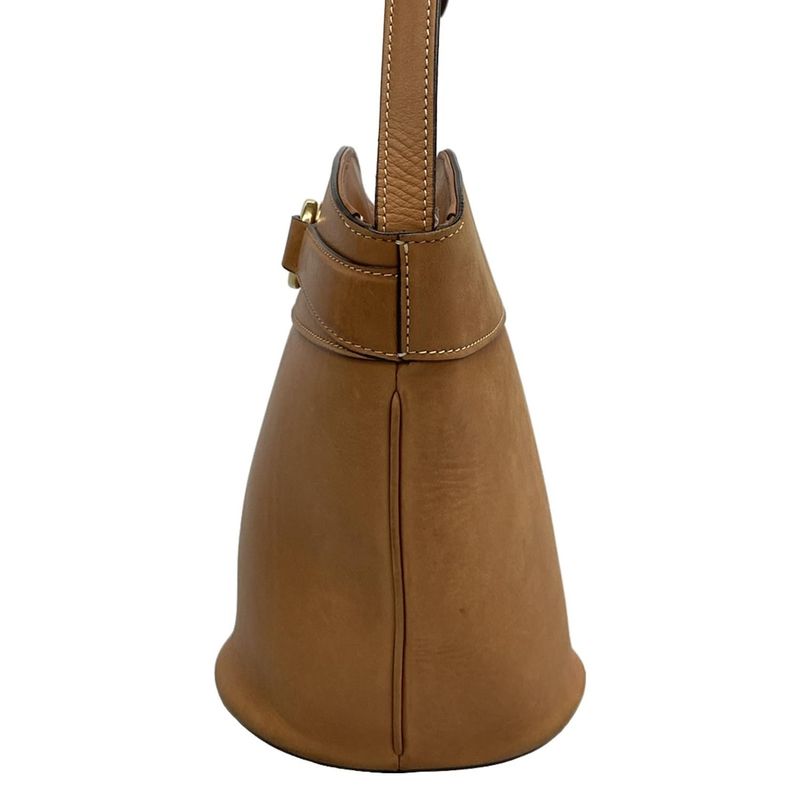 Celine Shoulder Bag Bucket Cles Sea Brown Leather