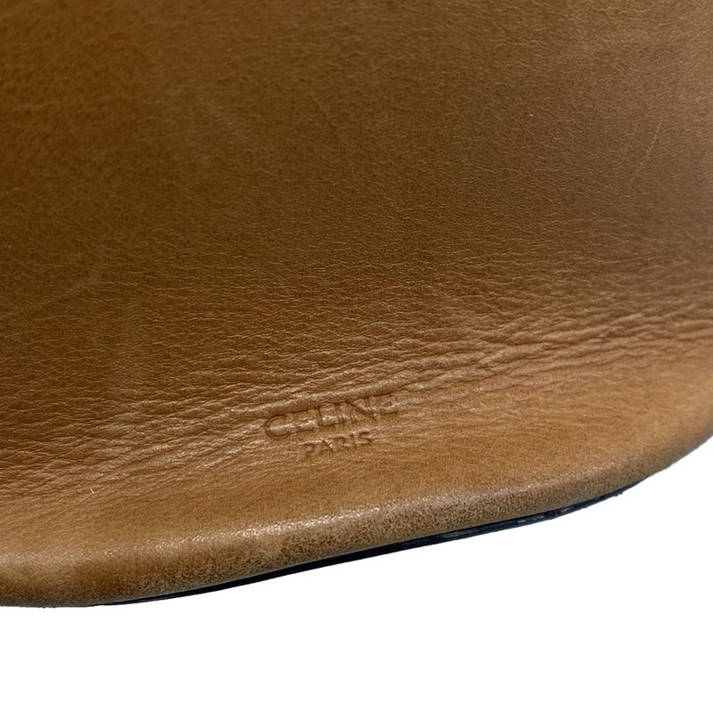 Celine Shoulder Bag Bucket Cles Sea Brown Leather