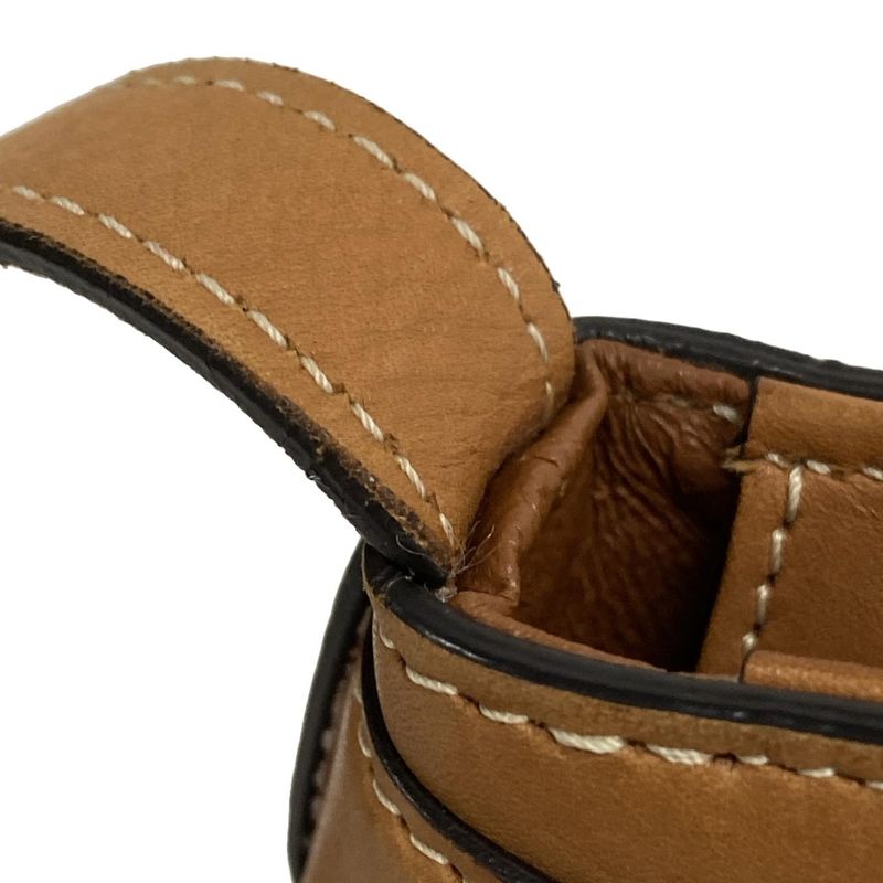 Celine Shoulder Bag Bucket Cles Sea Brown Leather