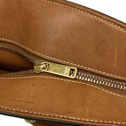 Celine Shoulder Bag Bucket Cles Sea Brown Leather