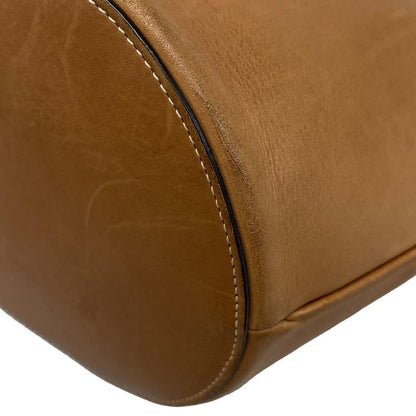 Celine Shoulder Bag Bucket Cles Sea Brown Leather