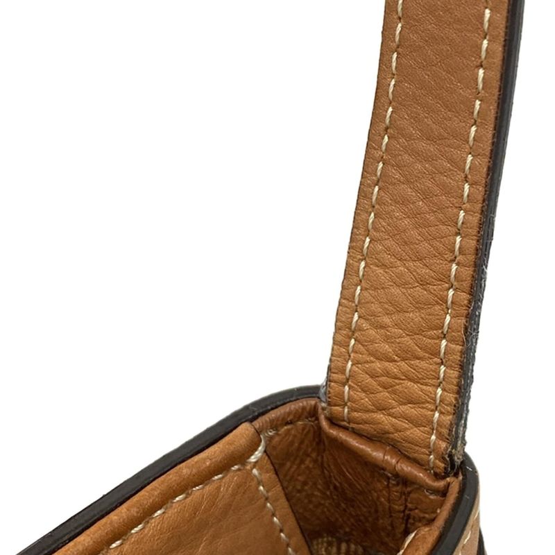 Celine Shoulder Bag Bucket Cles Sea Brown Leather