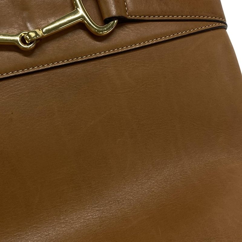 Celine Shoulder Bag Bucket Cles Sea Brown Leather