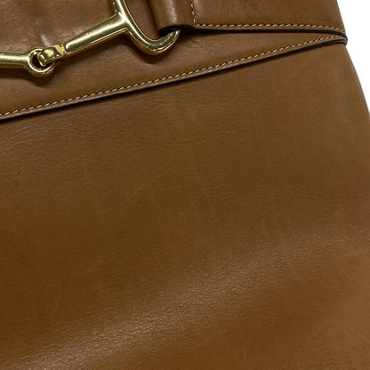 Celine Shoulder Bag Bucket Cles Sea Brown Leather