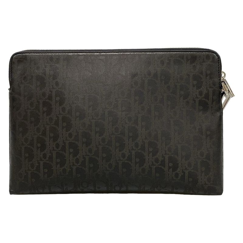 Dior/christian Dior Clutch Bag Oblique Galaxy 2esca251vpd Black Perforated