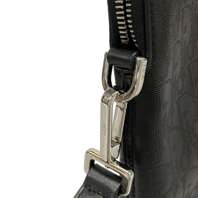 Dior/christian Dior Clutch Bag Oblique Galaxy 2esca251vpd Black Perforated