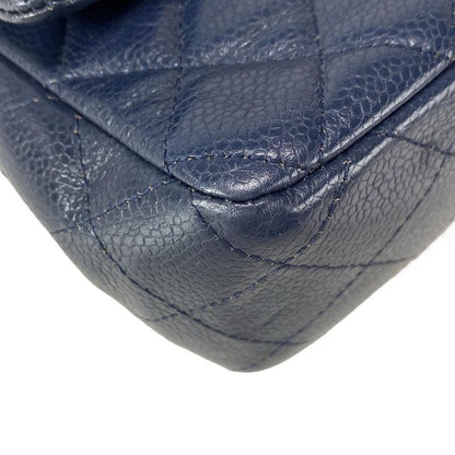 Chanel Shoulder Bag Mini Matelasse A69900 Navy Silver Hardware / Chain Shoulder