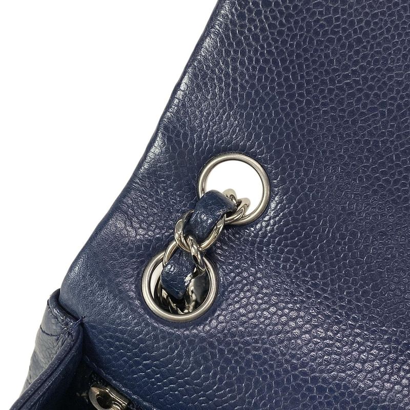 Chanel Shoulder Bag Mini Matelasse A69900 Navy Silver Hardware / Chain Shoulder