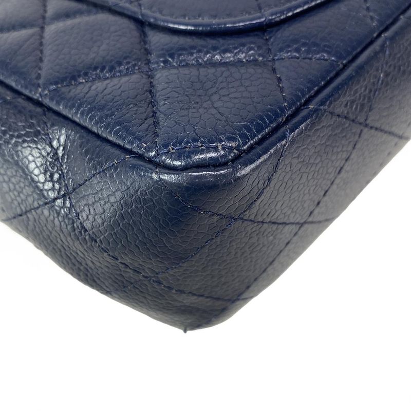 Chanel Shoulder Bag Mini Matelasse A69900 Navy Silver Hardware / Chain Shoulder