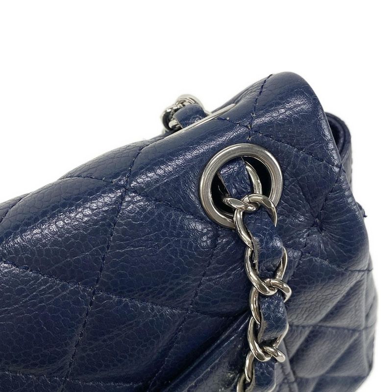 Chanel Shoulder Bag Mini Matelasse A69900 Navy Silver Hardware / Chain Shoulder
