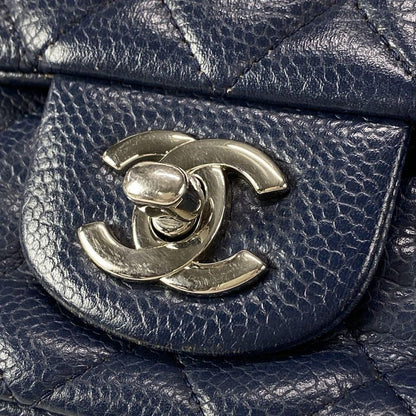 Chanel Shoulder Bag Mini Matelasse A69900 Navy Silver Hardware / Chain Shoulder