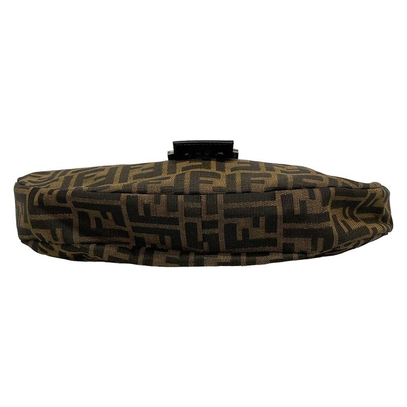 Fendi Shoulder Bag Zucca Pattern 16321 Brown X Black X Dark Brown Leather