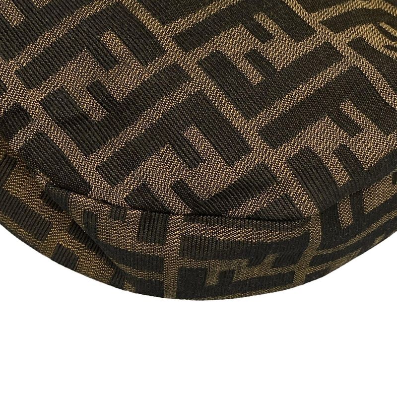 Fendi Shoulder Bag Zucca Pattern 16321 Brown X Black X Dark Brown Leather