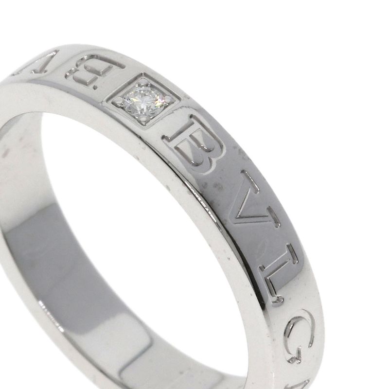 Bvlgari Bulgari Double Logo Diamond Ring And Ring 18K White Gold Ladies