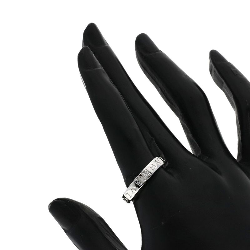 Bvlgari Bulgari Double Logo Diamond Ring And Ring 18K White Gold Ladies