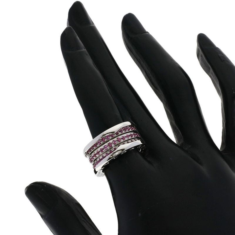 Bvlgari Bulgari B-zero1 4-band Garnet #52 Ring 18K White Gold Ladies