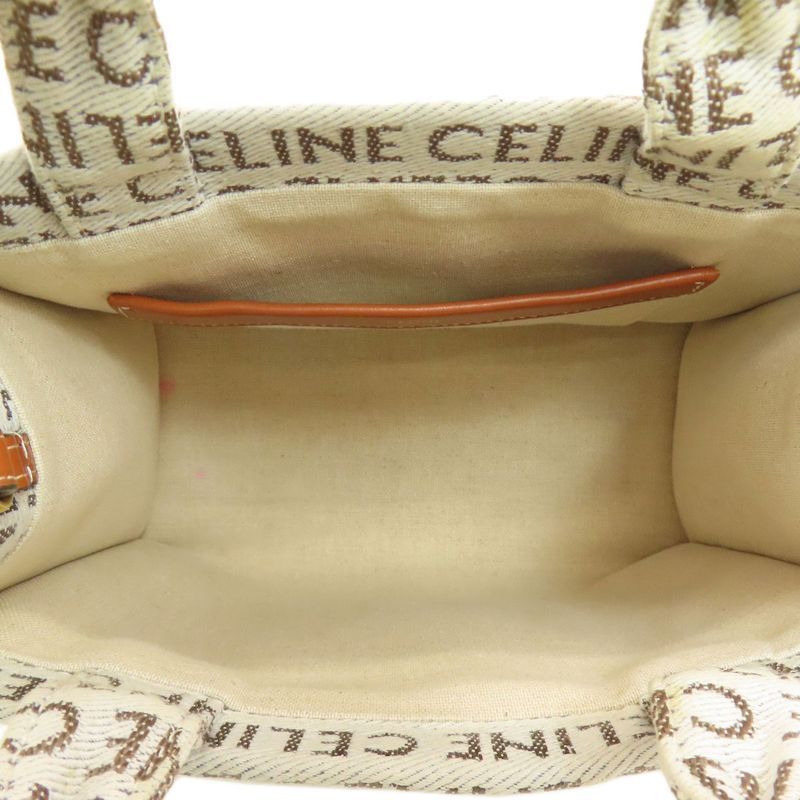 Celine Small Cabas Tice Triomphe Handbag Canvas Women