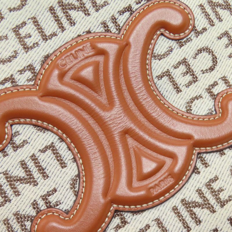 Celine Small Cabas Tice Triomphe Handbag Canvas Women