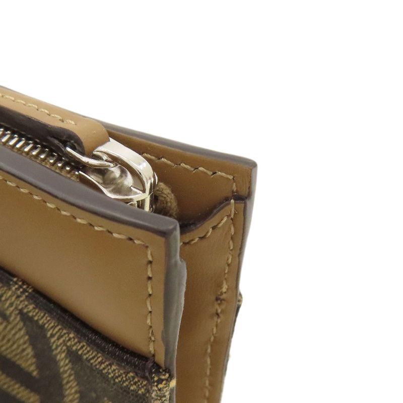 Fendi Zucca Pattern Coin Case Canvas Women