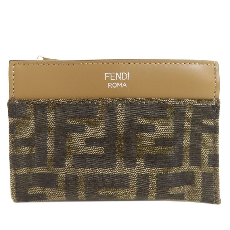 Fendi Zucca Pattern Coin Case Canvas Women