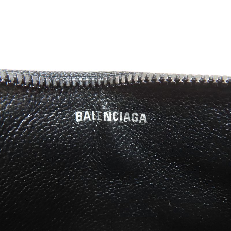 Balenciaga 640535 Logo Print Coin Case PVC Ladies