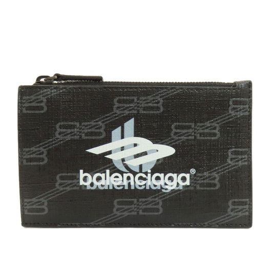 Balenciaga 640535 Logo Print Coin Case PVC Ladies