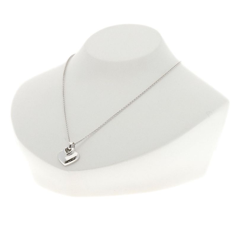 Bvlgari Bulgari Doppio Cuore Heart Necklace 18K White Gold Ladies