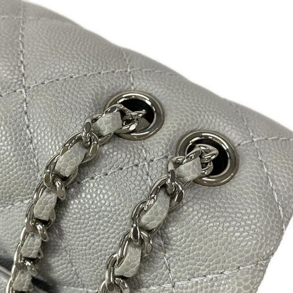 Chanel Shoulder Bag Mini Matelasse Gray Chain Shoulder/silver Hardware