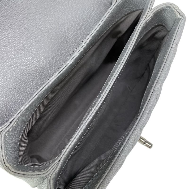 Chanel Shoulder Bag Mini Matelasse Gray Chain Shoulder/silver Hardware