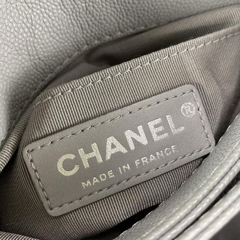 Chanel Shoulder Bag Mini Matelasse Gray Chain Shoulder/silver Hardware