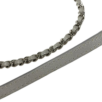 Chanel Shoulder Bag Mini Matelasse Gray Chain Shoulder/silver Hardware