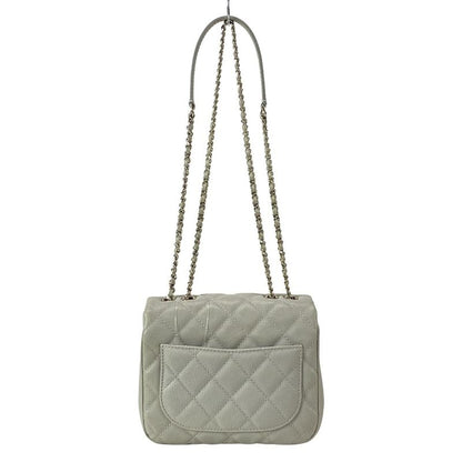 Chanel Shoulder Bag Mini Matelasse Gray Chain Shoulder/silver Hardware