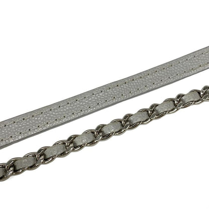 Chanel Shoulder Bag Mini Matelasse Gray Chain Shoulder/silver Hardware