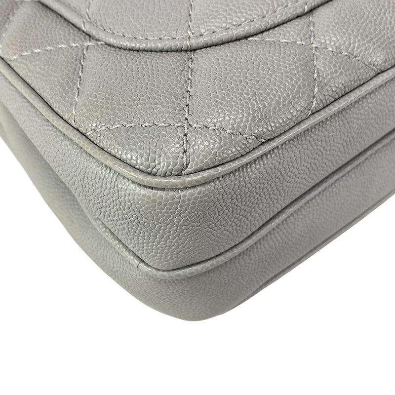 Chanel Shoulder Bag Mini Matelasse Gray Chain Shoulder/silver Hardware