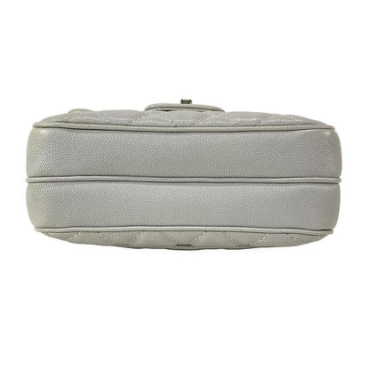 Chanel Shoulder Bag Mini Matelasse Gray Chain Shoulder/silver Hardware