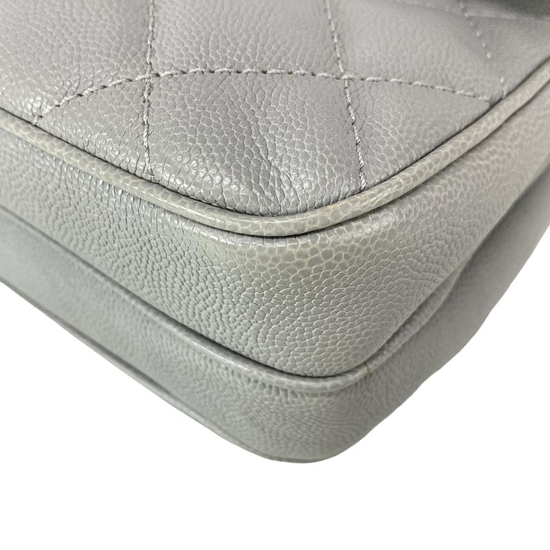 Chanel Shoulder Bag Mini Matelasse Gray Chain Shoulder/silver Hardware