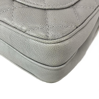 Chanel Shoulder Bag Mini Matelasse Gray Chain Shoulder/silver Hardware