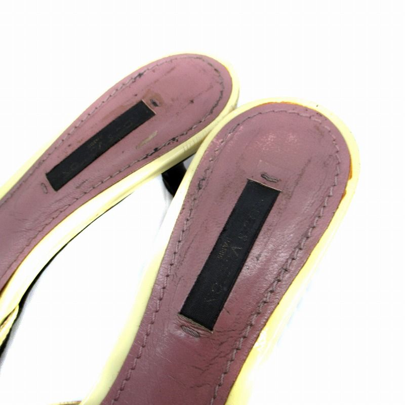 Louis Vuitton Mules Sandals Monogram Leather Enamel 36.5 23.5cm (9.25in)