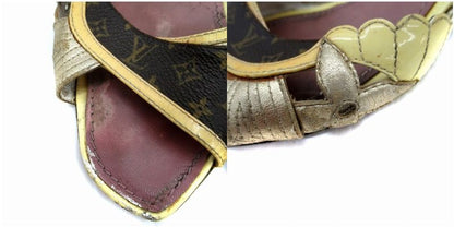 Louis Vuitton Mules Sandals Monogram Leather Enamel 36.5 23.5cm (9.25in)