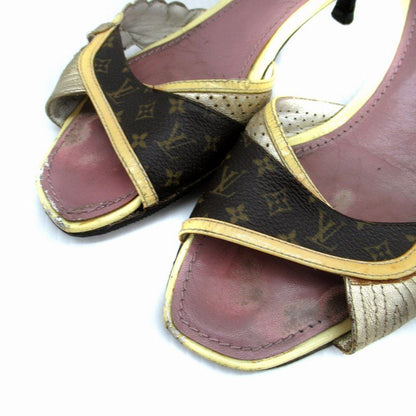 Louis Vuitton Mules Sandals Monogram Leather Enamel 36.5 23.5cm (9.25in)