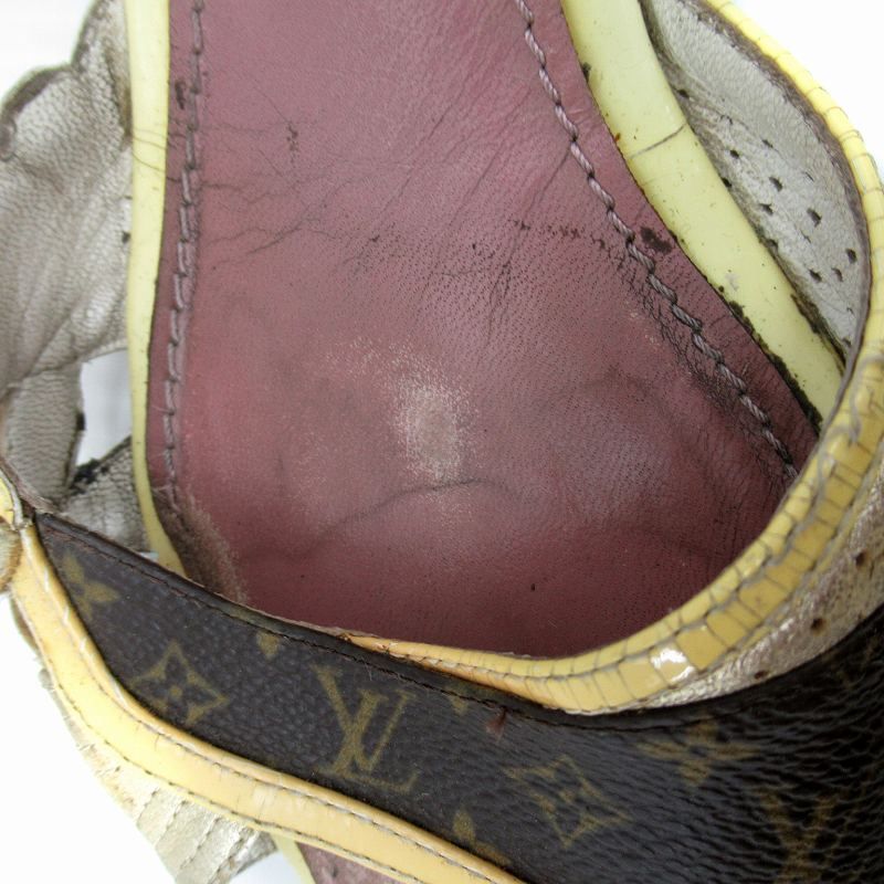 Louis Vuitton Mules Sandals Monogram Leather Enamel 36.5 23.5cm (9.25in)