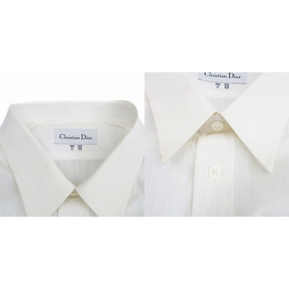 Christian DIOR Y Shirt Long Sleeve Striped Off White HO20 - GY53