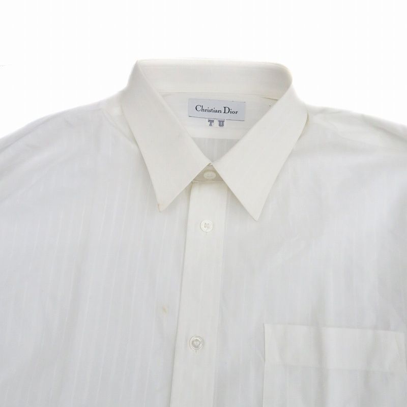Christian DIOR Y Shirt Long Sleeve Striped Off White HO20 - GY53