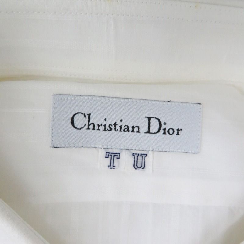 Christian DIOR Y Shirt Long Sleeve Striped Off White HO20 - GY53